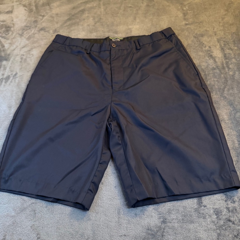 Britches by Samtex Dark Navy Flat Front Golf Shorts Mens Size 36